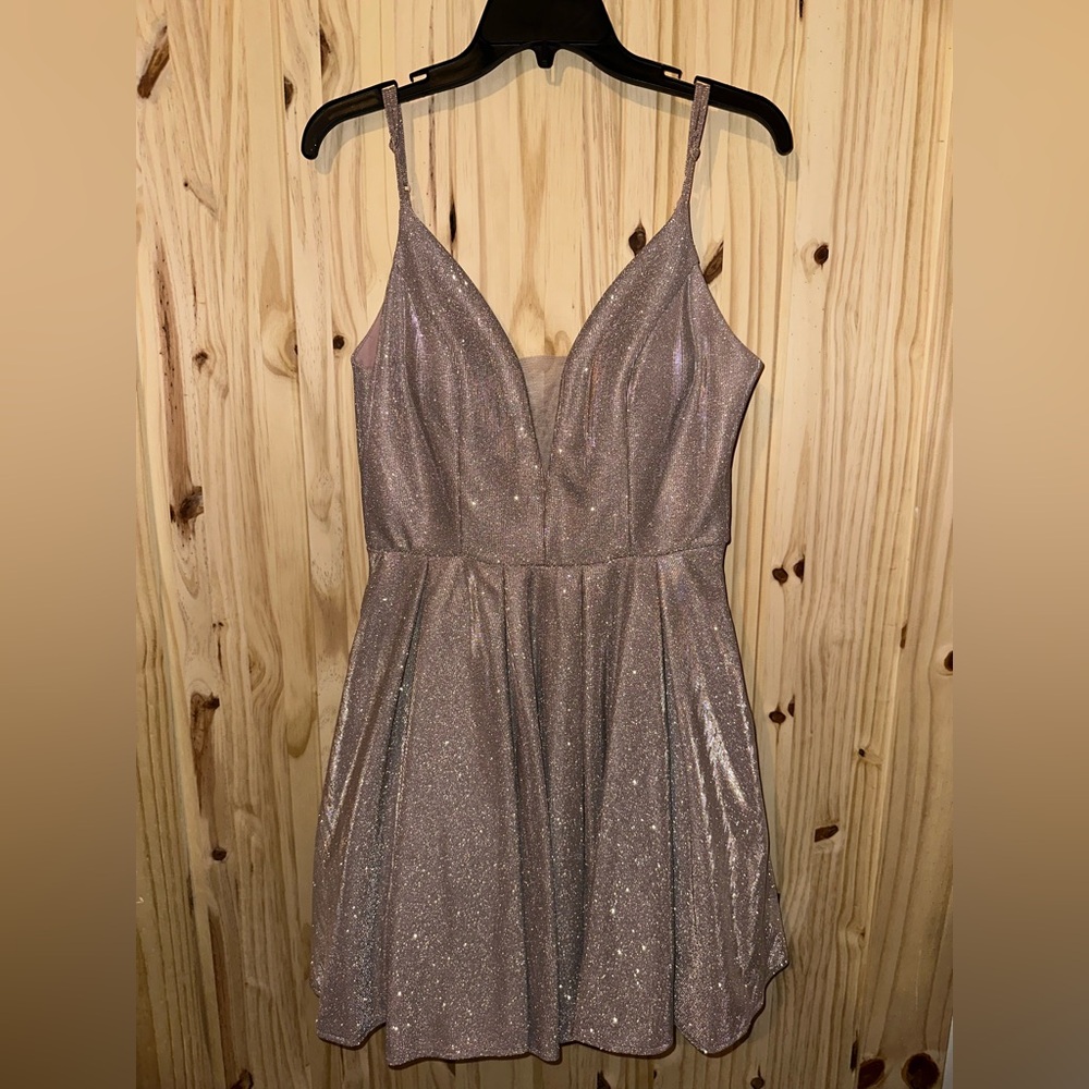 B Darlin Shimmering Pink Prom Dress